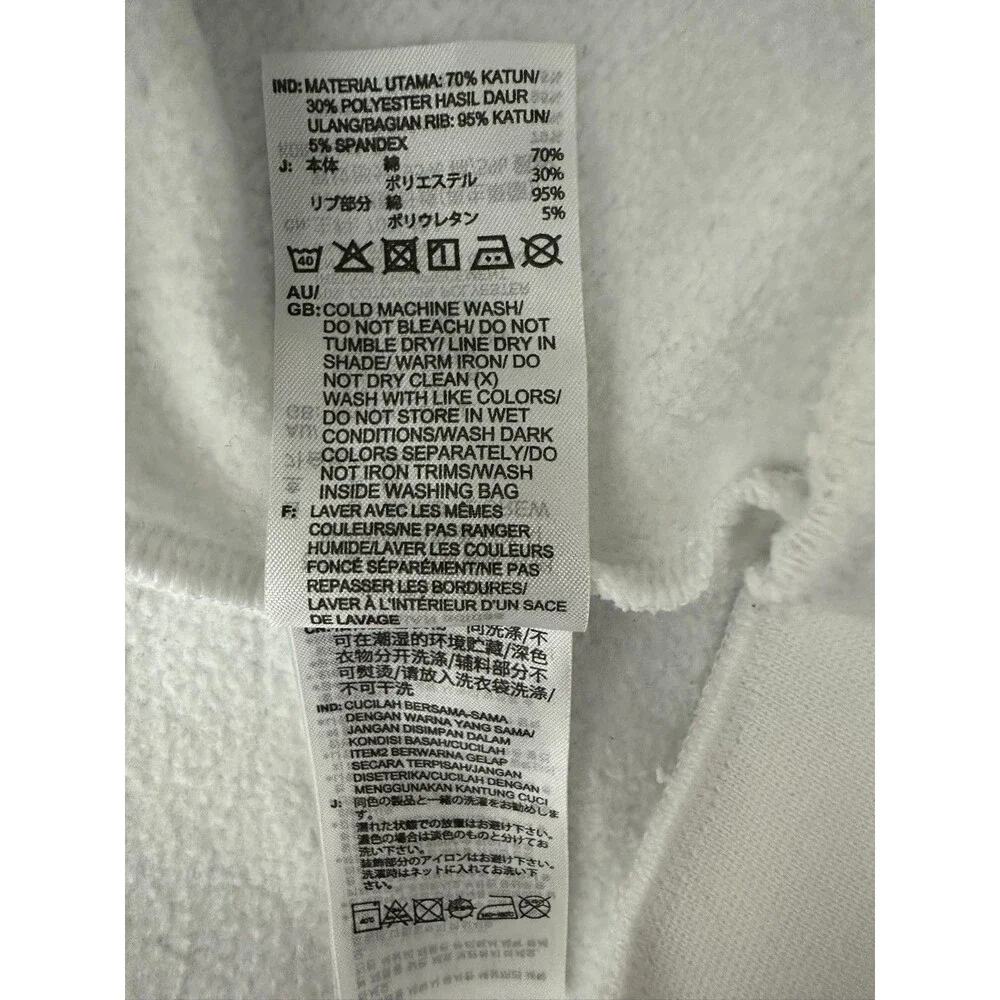 Adidas Three Stripes Crewneck Sweatshirt White Logo Fleece Pullover M Athleisure - Picture 10 of 12